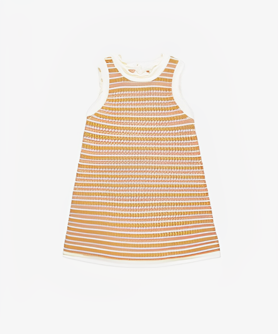 Vestido de crochê listrado