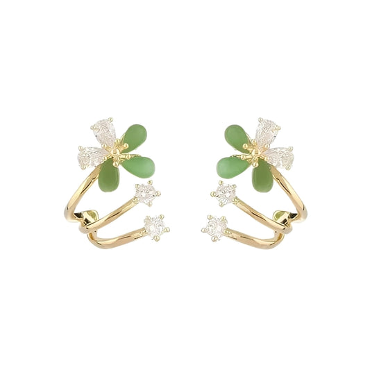 Brinco Ear cuff - sublime trevo de cristal