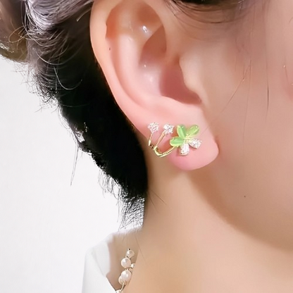 Brinco Ear cuff - sublime trevo de cristal