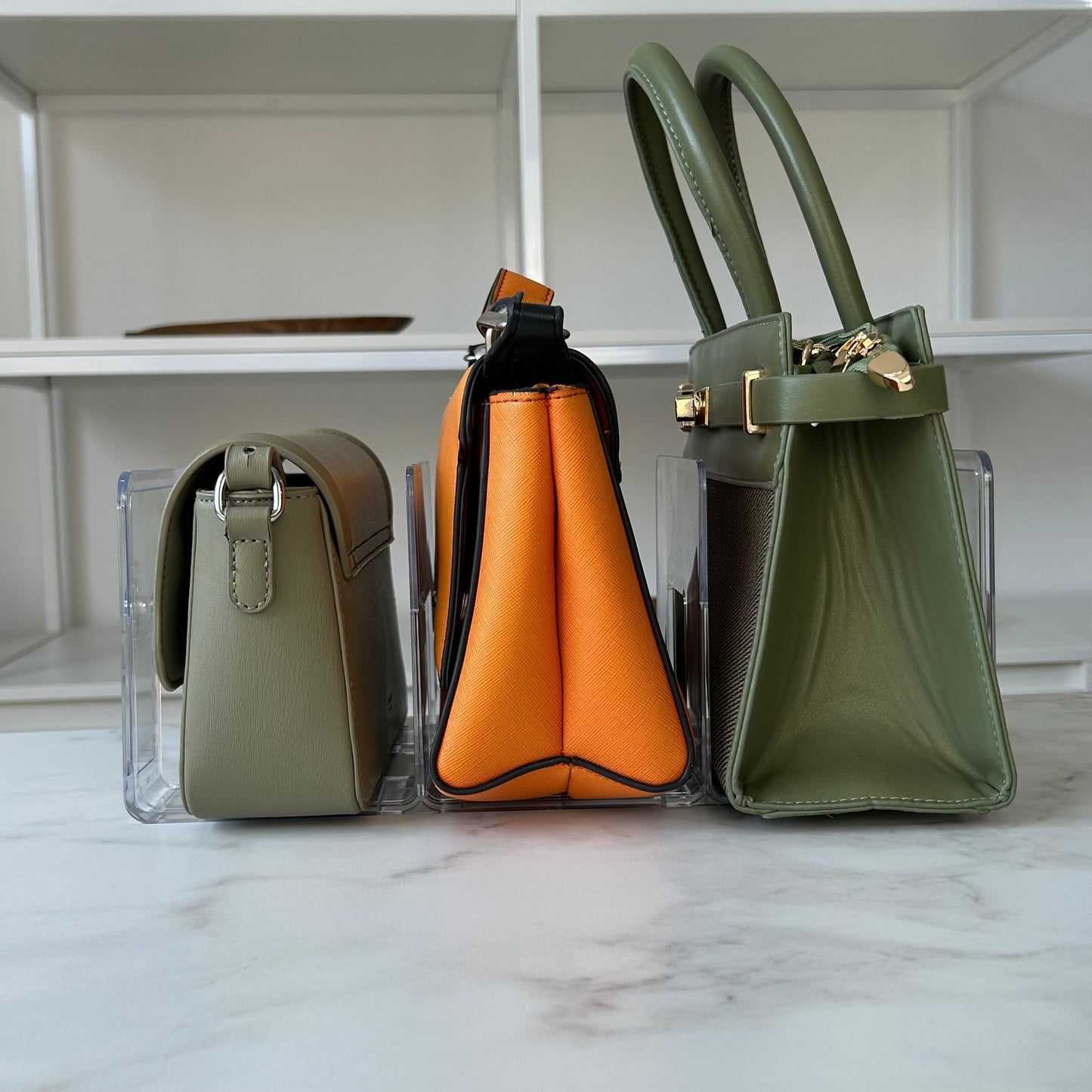 Organizador de Bolsas em Acrílico Com 4 Divisórias