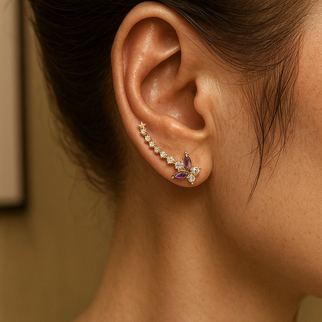 Brincos Ear cuff - Sublime Borboleta d’Or