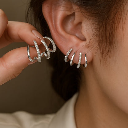 Brincos Ear cuff - Sublime Onda de Cristal