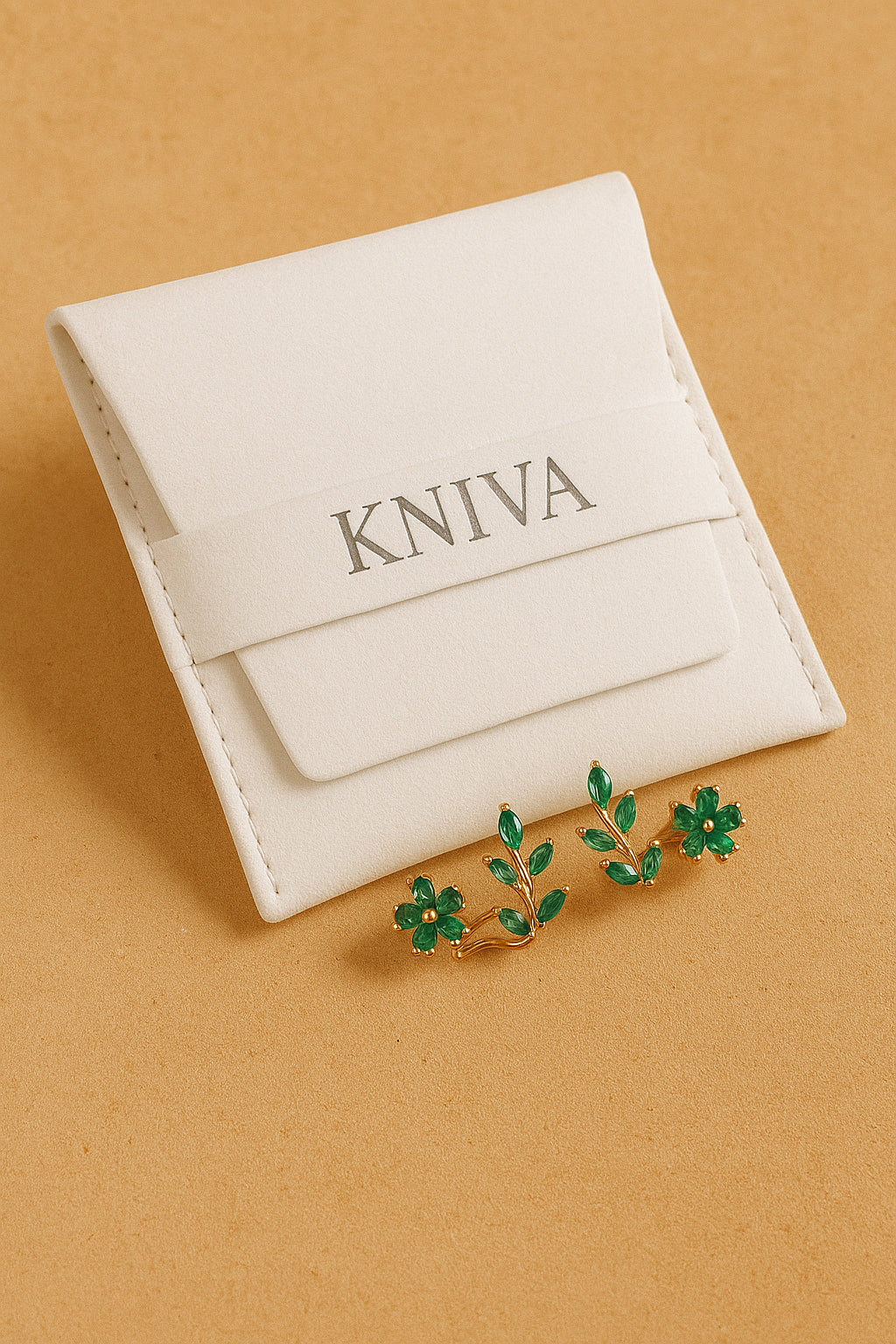 Brincos Ear cuff - sublime encanto verde