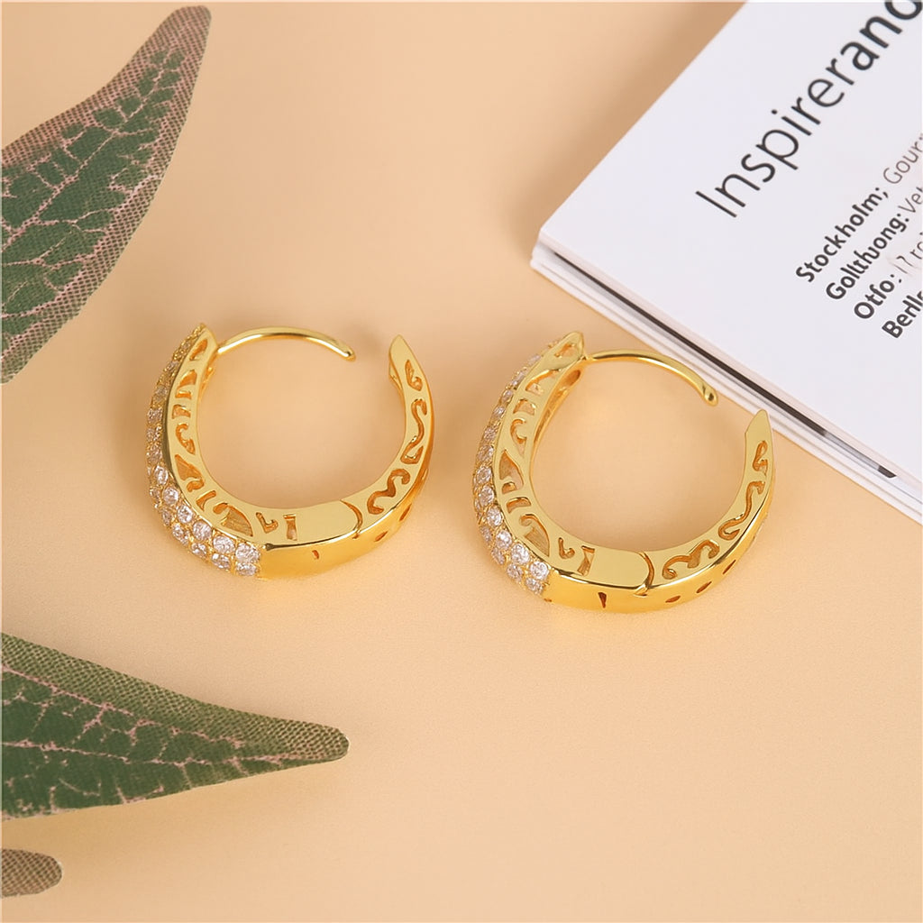 Brincos banhados a ouro com joias