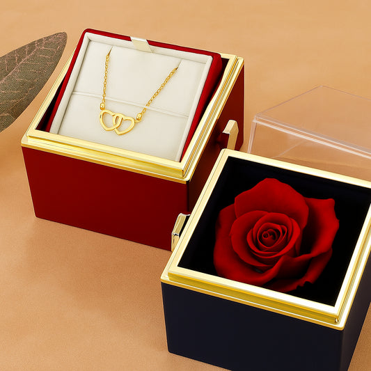 Colar dois corações Personalizável - Caixa interativa
