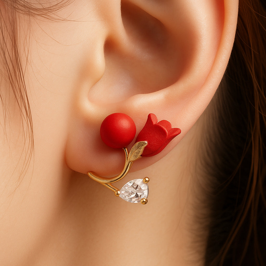 Brincos Ear cuff - Sublime Rosa Imperial