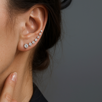 Brincos Ear cuff - Sublime Brilho Contínuo