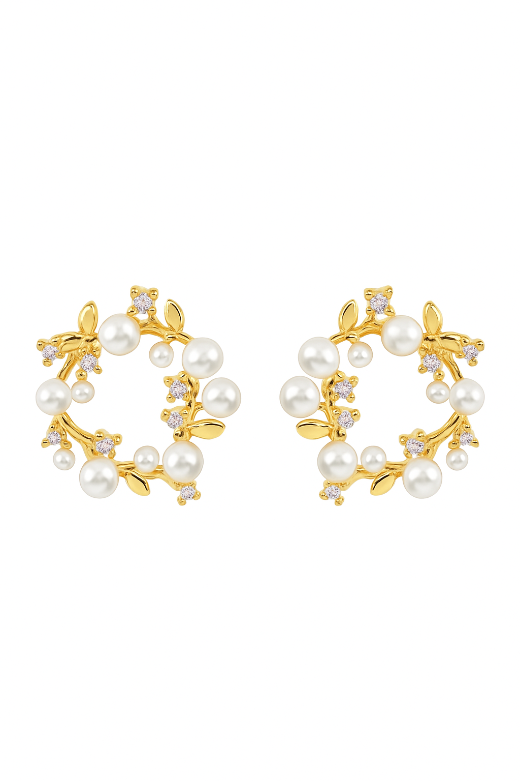 Brincos Ear cuff - sublime coroa de pérolas