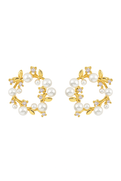 Brincos Ear cuff - sublime coroa de pérolas