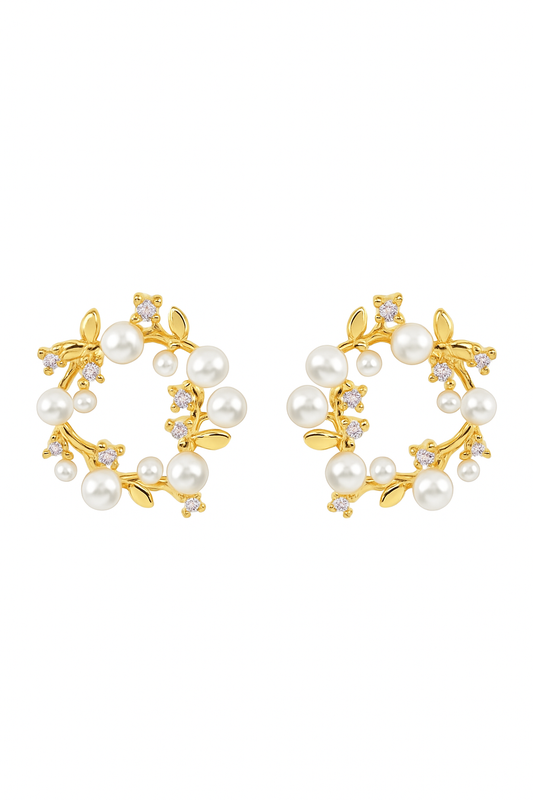 Brincos Ear cuff - sublime coroa de pérolas