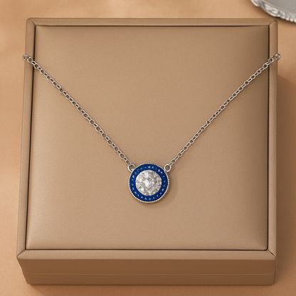 Colar joia turca azul oceano