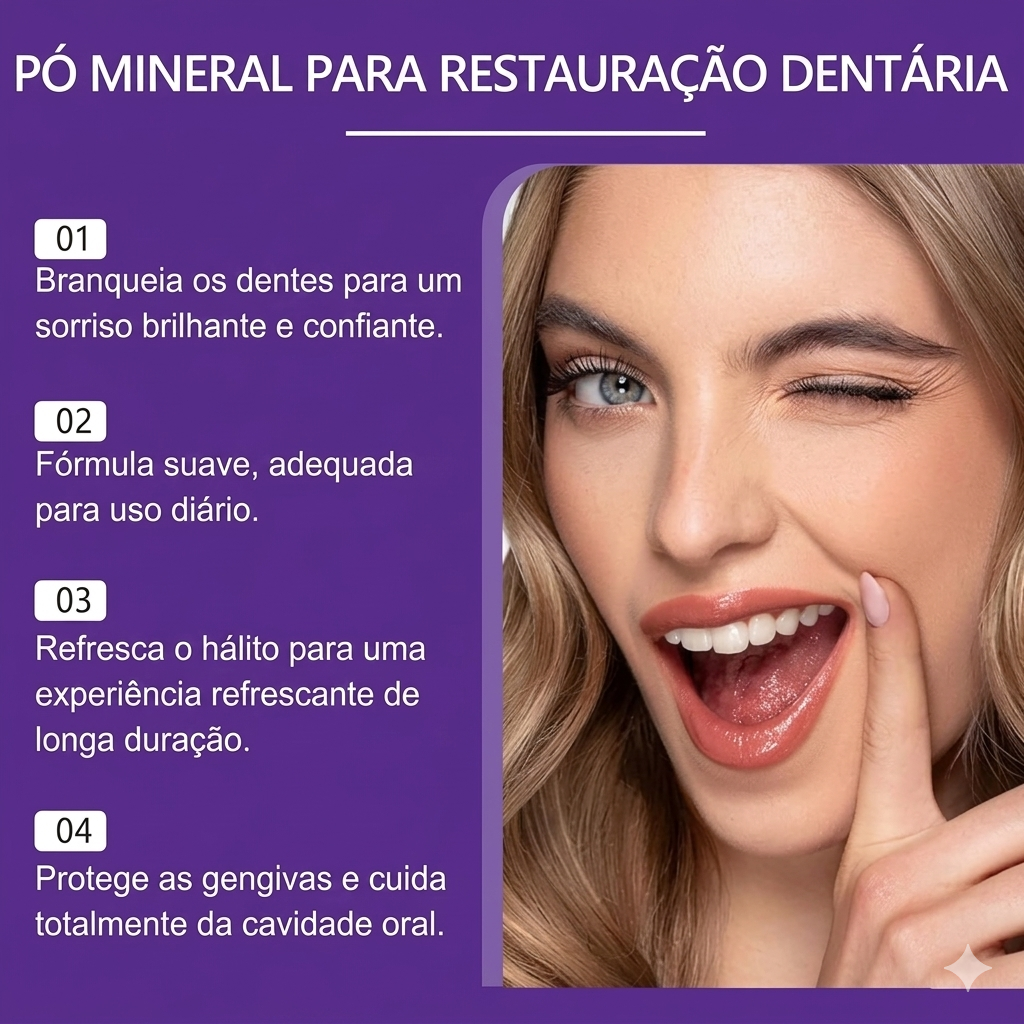 LumiDent Pro® – Pó Dental Mineral  Clareamento Profundo e Restauração do Esmalte
