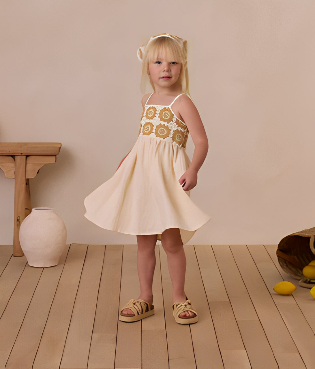 Vestido Girassol Bordado