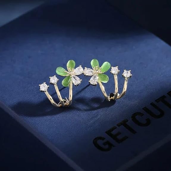 Brinco Ear cuff - sublime trevo de cristal