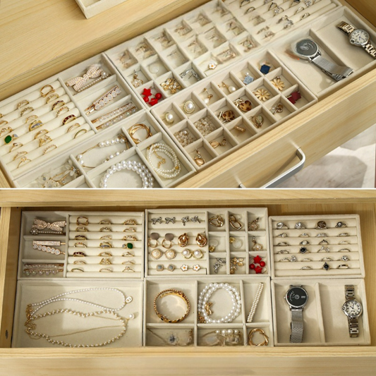 Organizador de Joias 4 em 1 para gaveta- Kit com 4 Peças