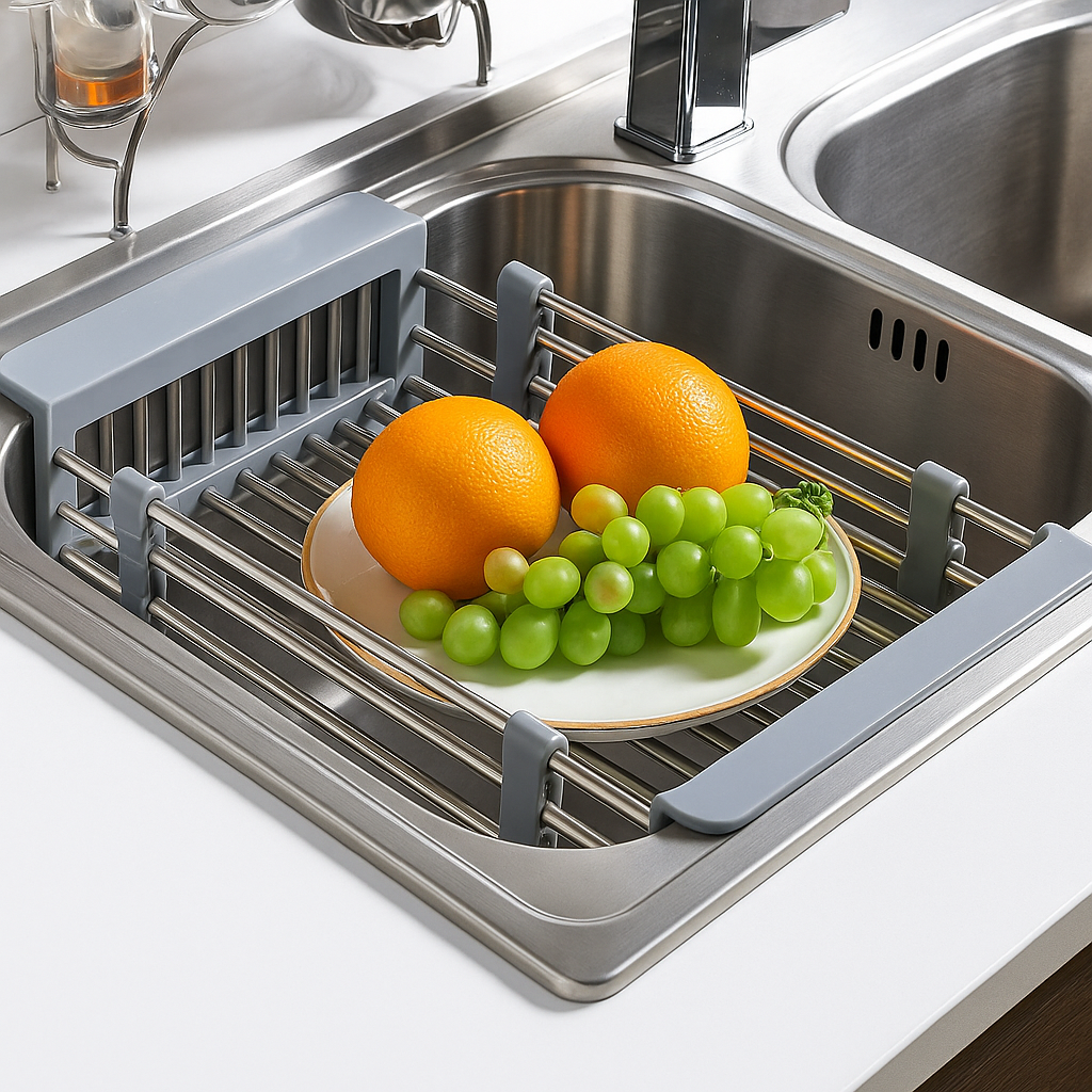 CestoFlex - Escorredor de Pia Ajustável em Inox para Cozinha