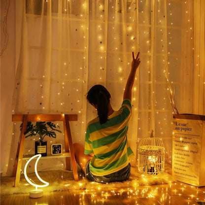 Luz de Cortina Led para Decoração para Natal - 8 Modos de Iluminação