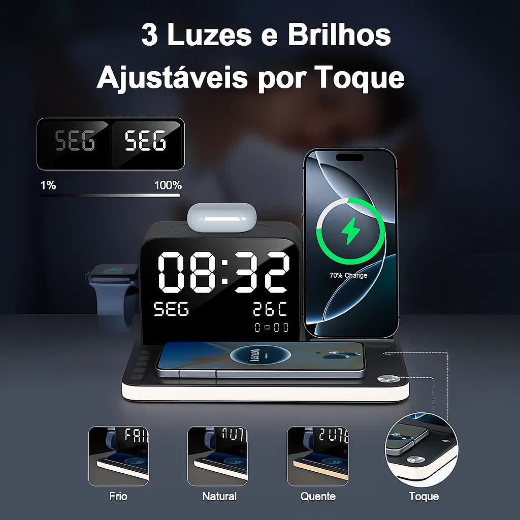 Estação de carregamento 7 em 1 sem fio 30 W- PowerHub 7X