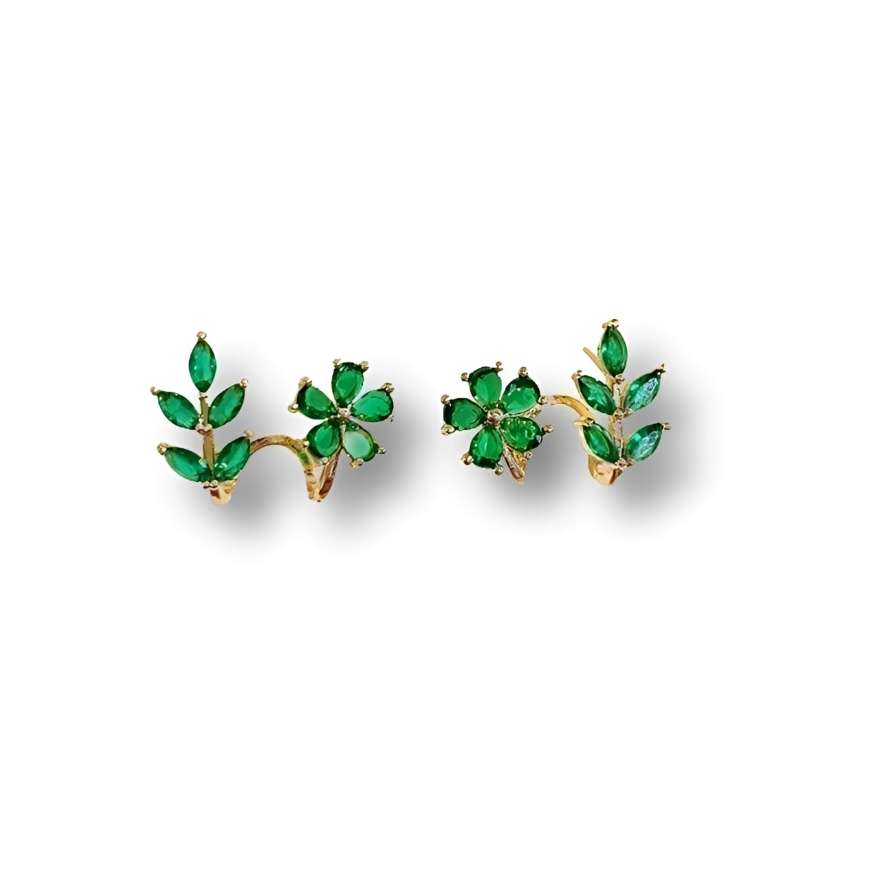 Brincos Ear cuff - sublime encanto verde